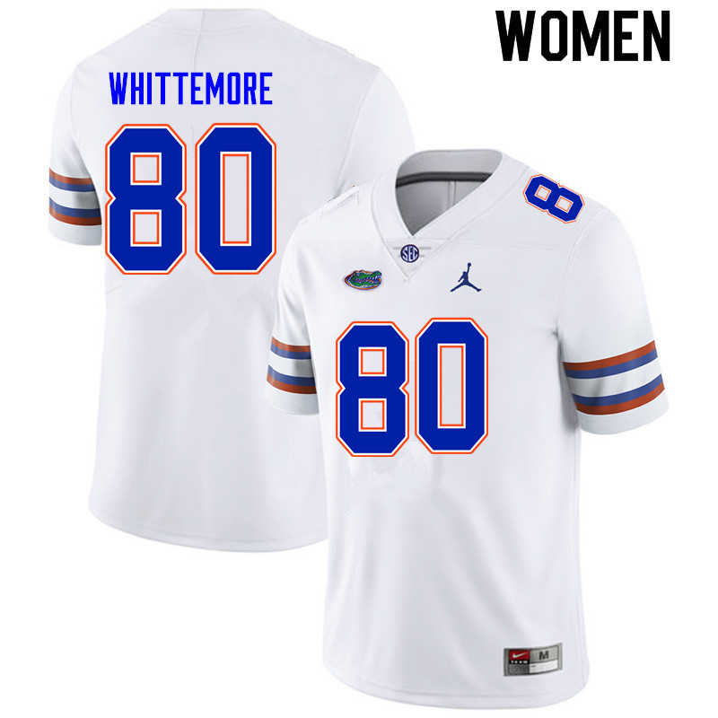 Women #80 Trent Whittemore Florida Gators College Football Jerseys Sale-White